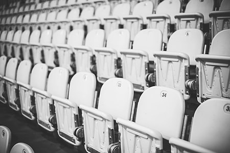 Numbered Stadium Seats in Black and White thumbnail