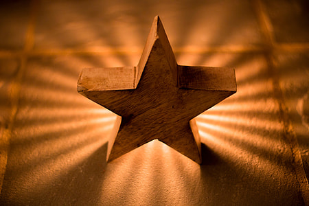 Wooden star on a desk thumbnail