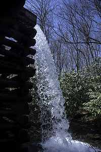 Waterfall generating by a Mingus Mill at Great Smoky Mountains National Park, North Carolina thumbnail