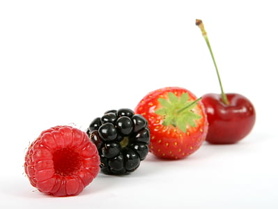 raspberry, blackberry, strawberry, and cherry fruits thumbnail