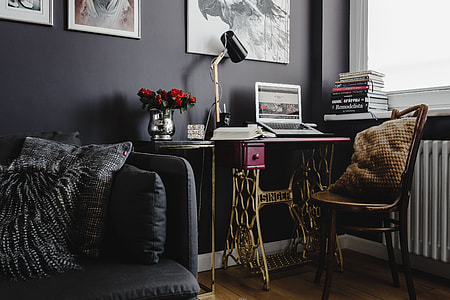 Pink desk in the home office thumbnail