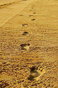 human footprints on sand thumbnail