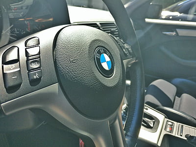 black and silver BMW steering wheel thumbnail