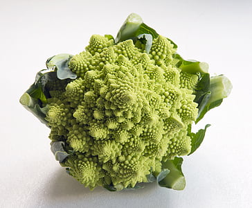 green romanesco broccoli on white surface thumbnail