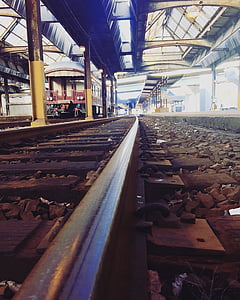 gray and brown train rails thumbnail