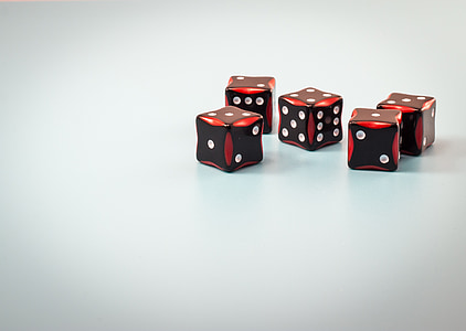five black-and-red dices thumbnail