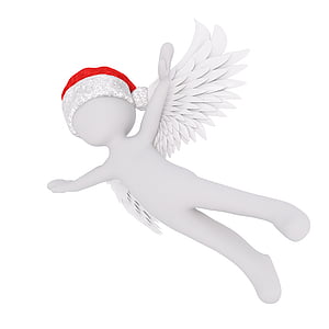 christmas, white male, full body, santa hat, 3d model, figure thumbnail