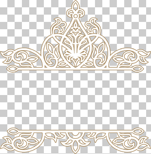 Yellow curve frame, white and brown ornate frame illustration PNG clipart
