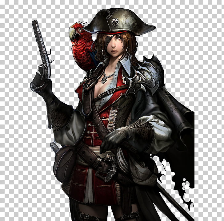 Anime pirate girl drawing