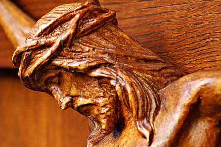macro photography of wooden crucifix thumbnail