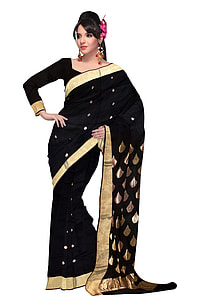 woman taking photo while wearing traditional Indian dress thumbnail