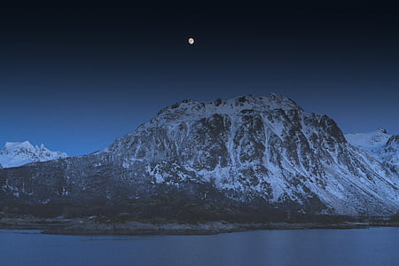 in distant photo of calm body during nighttime thumbnail