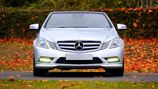 silver Mercedes-Benz vehicle parked beside tree thumbnail