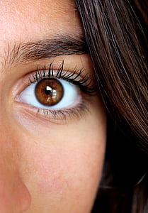 female's left brown eye thumbnail
