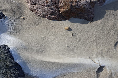 gray sand near brown rock formation thumbnail