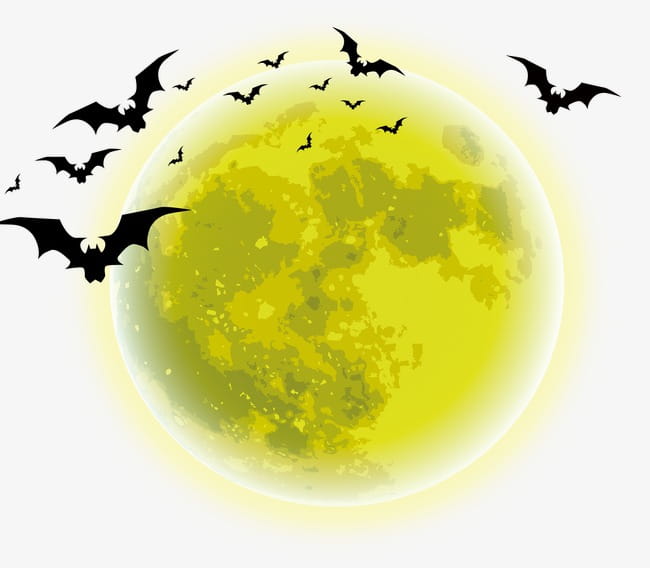 Creative Halloween Full Moon And Bats Art Png Clipart Free Cliparts Uihere