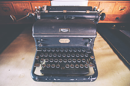 Retro typewriter on a desk thumbnail