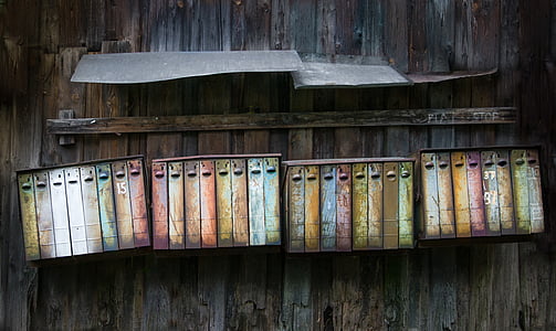 four multicolored steel racks thumbnail