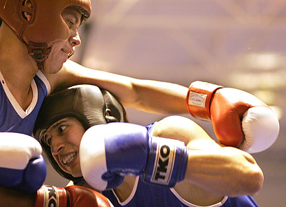 man about to punch another man at chest thumbnail