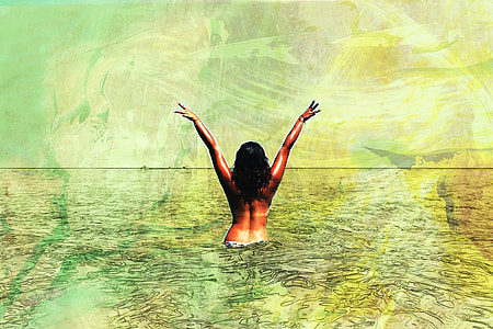 woman in a body of water painting thumbnail