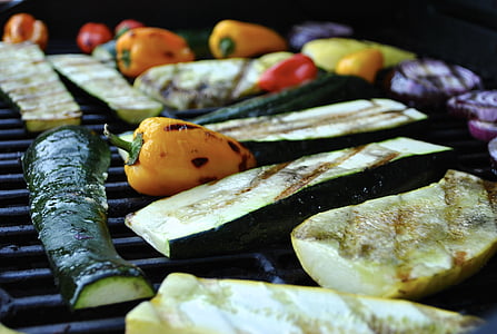 sliced eggplant with onions and capsicums thumbnail