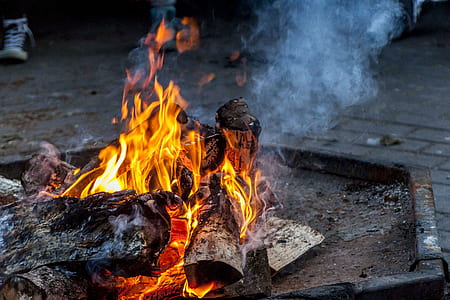 wood in fire during daytime thumbnail