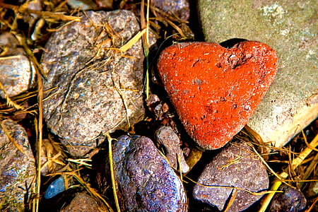 orange heart painted stone thumbnail