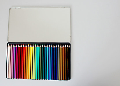 assorted-colored pencils lot in metal case thumbnail