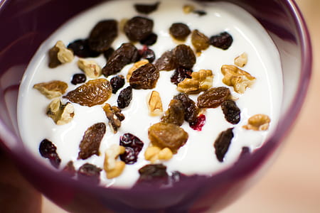 cereals with milk in bowl close-up photo thumbnail