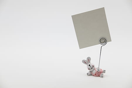 white empty paper on white rabbit paper holder thumbnail
