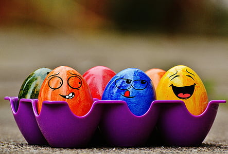 painted eggs in tray thumbnail