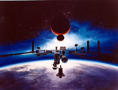 space satellite graphic art thumbnail