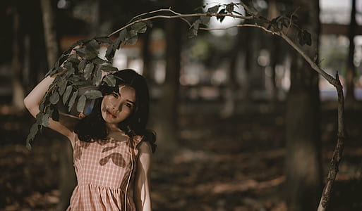 Woman Holding Green Leafed Tree thumbnail
