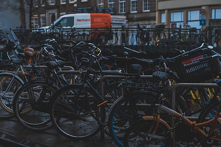 bike parked on street thumbnail