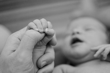 grayscale photo of child thumbnail