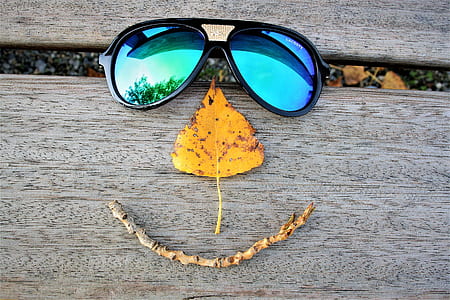 blue Aviator sunglasses with black frames thumbnail