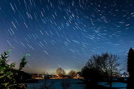 timelapse photo of night sky with stars thumbnail