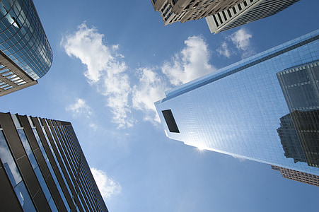 worm's eye view of glass buildings thumbnail