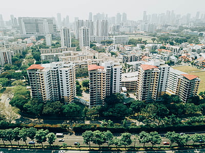 bird's eye view photography of high-rise buildings thumbnail