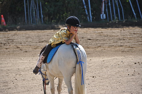 girl riding on white horse thumbnail