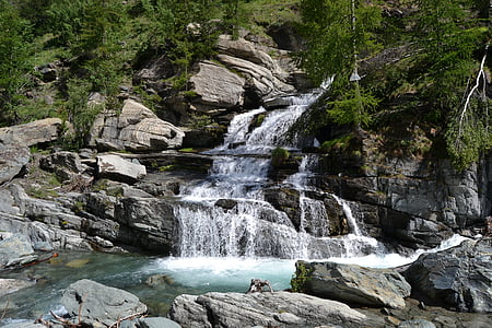 waterfalls between rock formations thumbnail