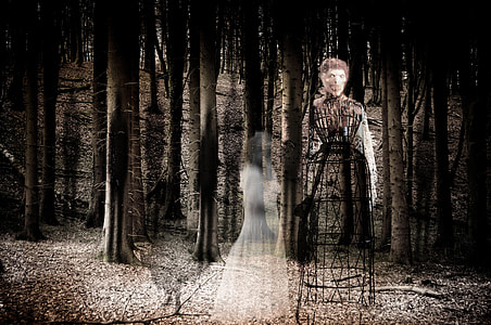 two ghost in the forest graphic art thumbnail