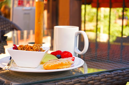 foods on plate beside white mug thumbnail