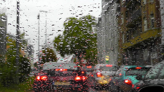 vehicle window covered by water droplets thumbnail