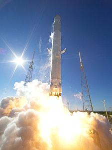 white space shuttle taking off during daytime thumbnail