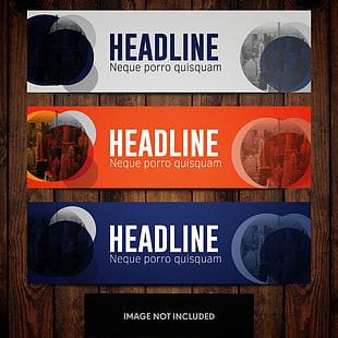 Free Download Grey Blue And Orange Business Banner Design