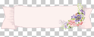 Paper Text frame White Pattern, Art Flowers Border, blue and pink floral drawing PNG clipart
