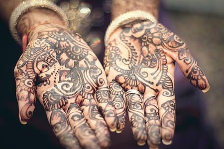 person showing mehndi tattoo thumbnail