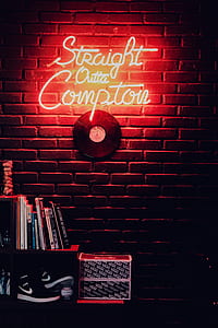 red Straight Outta Compton LED signage thumbnail