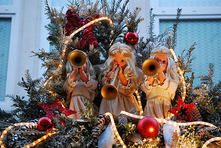 three angel playing trumpet dolls thumbnail